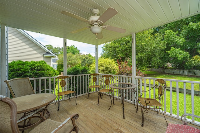 1409 Bloomingdale Ln, Mount Pleasant, SC 29466 - wooden terrace with ceiling fan