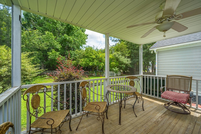 1409 Bloomingdale Ln, Mount Pleasant, SC 29466 - deck featuring ceiling fan and a lawn