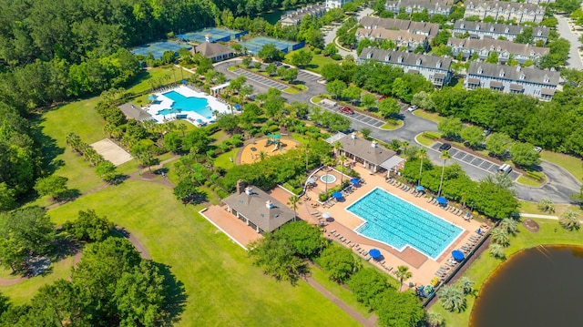1409 Bloomingdale Ln, Mount Pleasant, SC 29466 - bird's eye view of a pool area