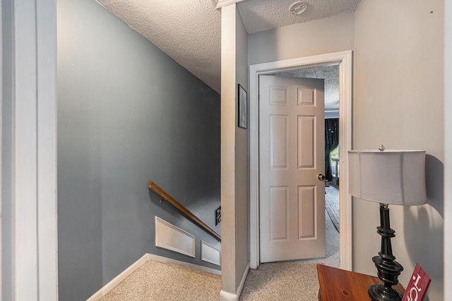 506 Arlington Dr Unit F, Charleston, SC 29414 - stairway with carpet, a textured ceiling, and baseboards