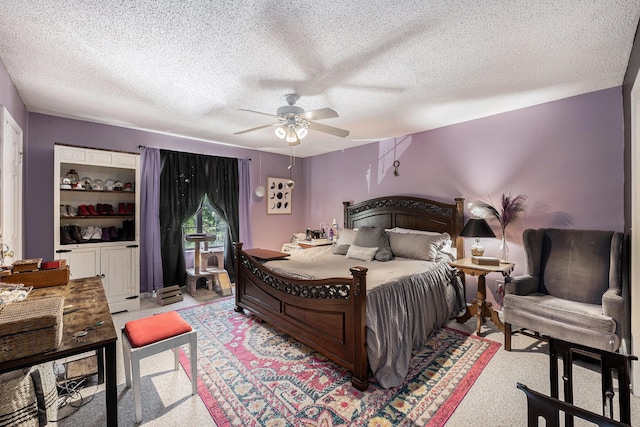 506 Arlington Dr Unit F, Charleston, SC 29414 - bedroom featuring a textured ceiling, a ceiling fan, and light colored carpet