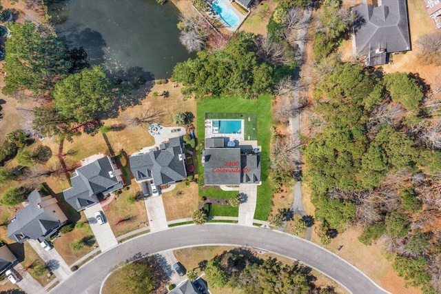 aerial view featuring a residential view