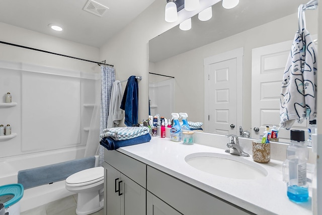 7812 Park Gate Dr, North Charleston, SC 29418 - full bathroom featuring tile patterned flooring, vanity, toilet, and shower / tub combo