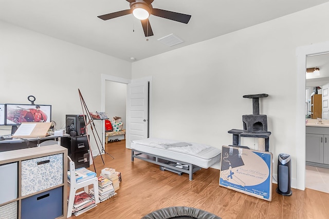 7812 Park Gate Dr, North Charleston, SC 29418 - interior space featuring wood finished floors, ensuite bathroom, ceiling fan, and an office area