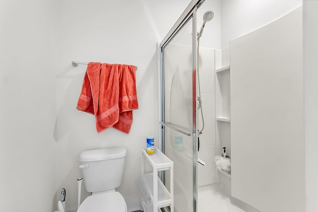 7812 Park Gate Dr, North Charleston, SC 29418 - full bath with a shower stall, toilet, and marble finish flooring