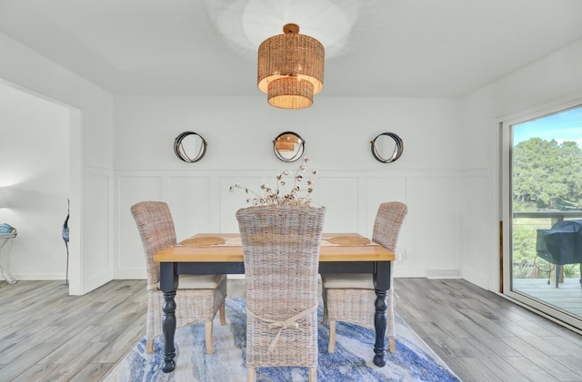 dining area featuring light hardwood / wood-style floors