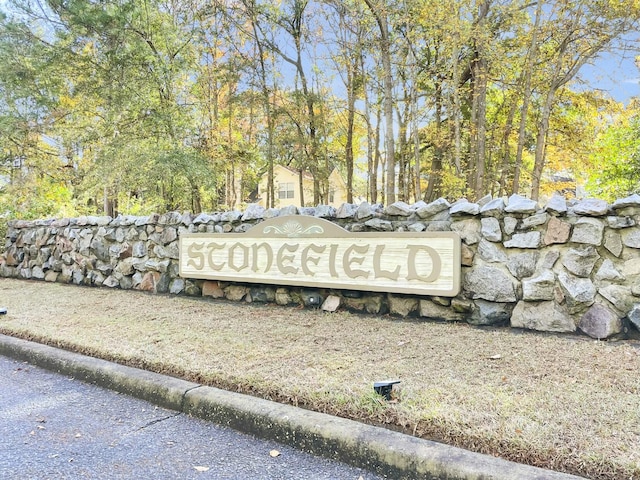 view of community sign