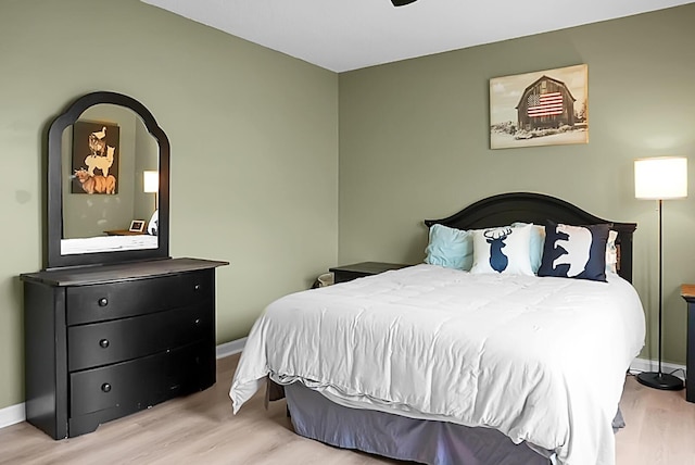 bedroom featuring light wood-type flooring