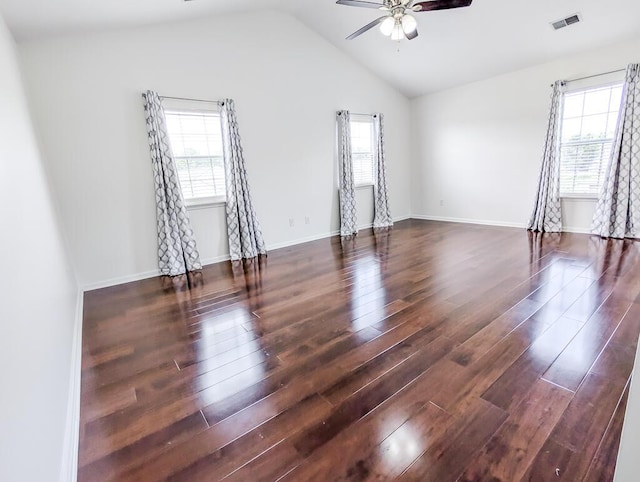 1350 Pinyon Pine Dr, Ladson, SC 29456 - unfurnished room featuring ceiling fan, wood finished floors, and lofted ceiling