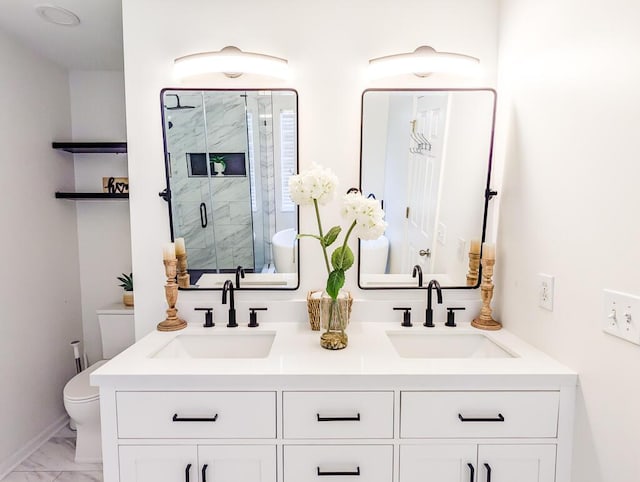 1350 Pinyon Pine Dr, Ladson, SC 29456 - full bathroom featuring marble finish flooring, a marble finish shower, and double vanity
