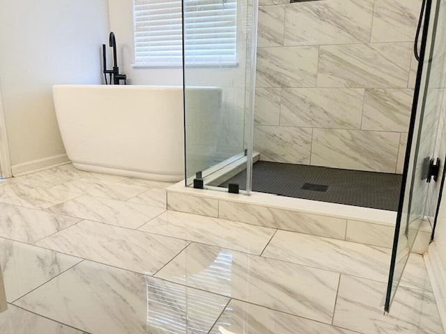 1350 Pinyon Pine Dr, Ladson, SC 29456 - full bathroom with a freestanding bath and a tile shower