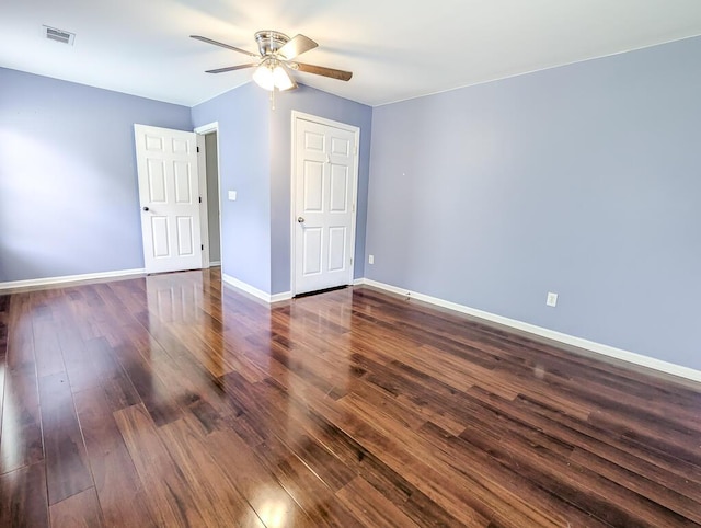 1350 Pinyon Pine Dr, Ladson, SC 29456 - empty room featuring a ceiling fan and dark wood-style flooring