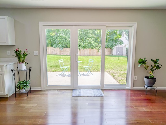 1350 Pinyon Pine Dr, Ladson, SC 29456 - doorway to outside with wood finished floors and baseboards