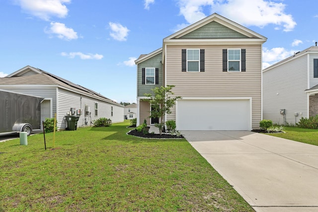 491 Cedarview Rd, Summerville, SC 29486 - view of front of house with an attached garage, a front lawn, and driveway