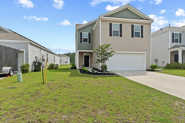 491 Cedarview Rd, Summerville, SC 29486 - view of front of property with an attached garage, concrete driveway, and a front lawn