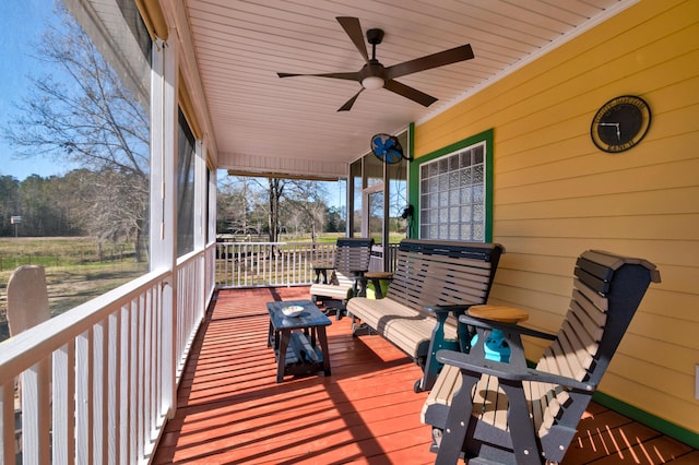 212 Chester Ln, Cottageville, SC 29435 - deck featuring ceiling fan