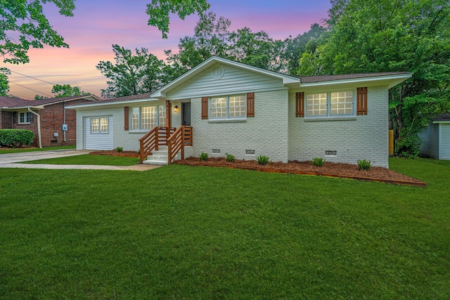 4233 Oakridge Dr, North Charleston, SC 29418 - ranch-style house with crawl space, brick siding, and a yard