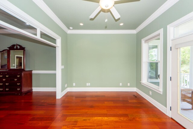 bathroom featuring hardwood / wood-style floors and an enclosed shower