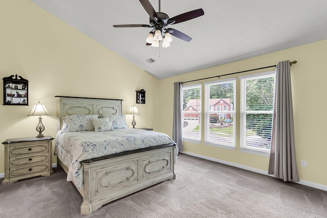 100 Conset Bay Ct, Goose Creek, SC 29445 - bedroom with carpet floors, vaulted ceiling, baseboards, and ceiling fan