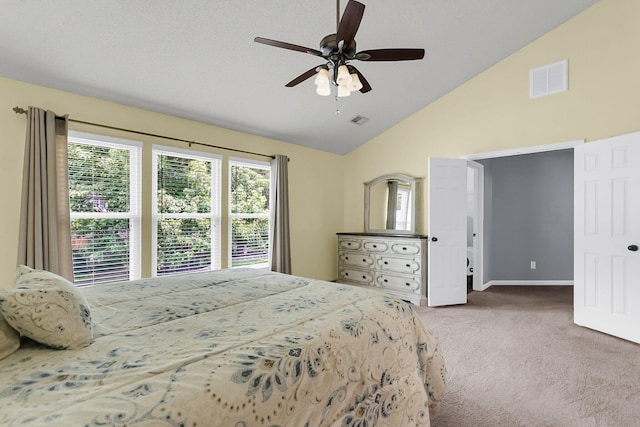 100 Conset Bay Ct, Goose Creek, SC 29445 - bedroom with carpet, baseboards, a ceiling fan, and high vaulted ceiling