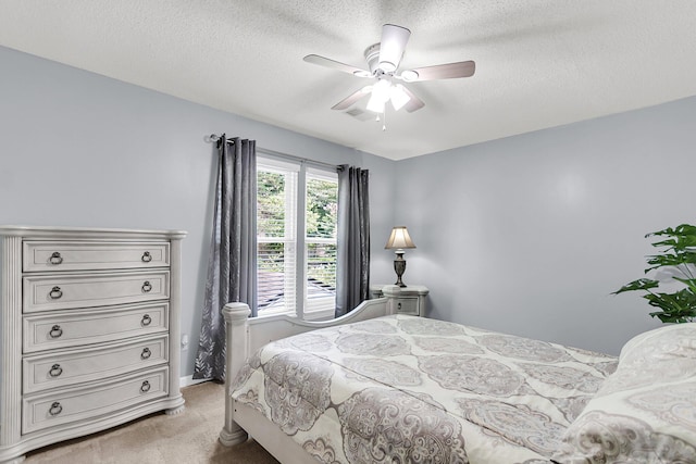 100 Conset Bay Ct, Goose Creek, SC 29445 - bedroom featuring light carpet, a textured ceiling, and a ceiling fan