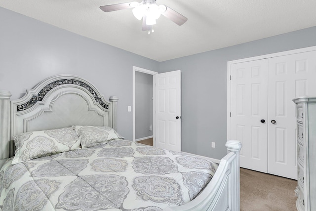 100 Conset Bay Ct, Goose Creek, SC 29445 - bedroom featuring a closet, light colored carpet, and a ceiling fan