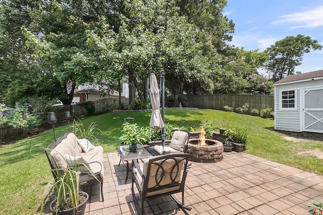 100 Conset Bay Ct, Goose Creek, SC 29445 - view of patio featuring a fire pit