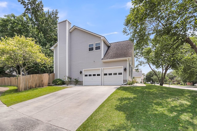 100 Conset Bay Ct, Goose Creek, SC 29445 - view of home's exterior featuring driveway, a chimney, a garage, and a shingled roof