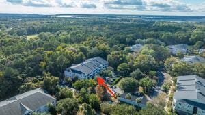 aerial view of a heavily wooded area