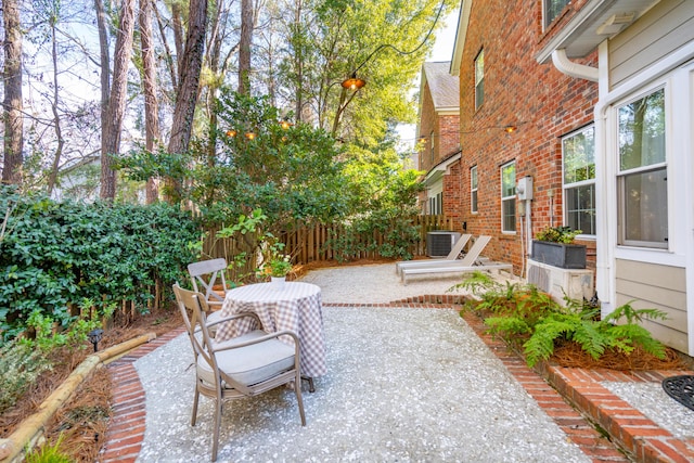 view of patio / terrace featuring central AC unit