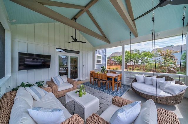 2024 Lanneau Ln, Johns Island, SC 29455 - view of patio with an outdoor hangout area, ceiling fan, and outdoor dining area