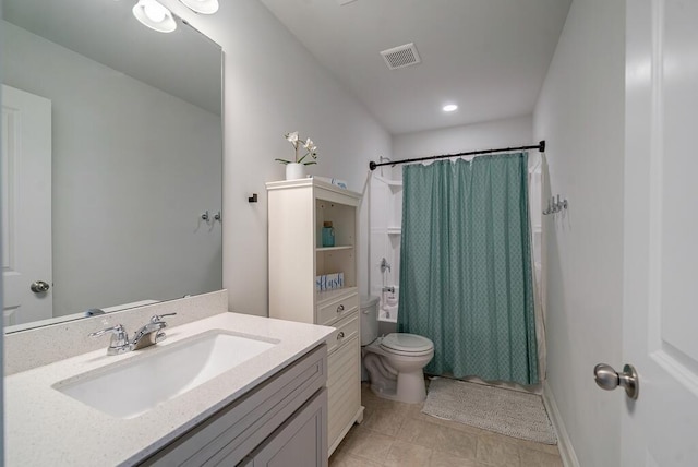 2024 Lanneau Ln, Johns Island, SC 29455 - full bathroom with vanity, shower / bath combo, recessed lighting, and tile patterned flooring