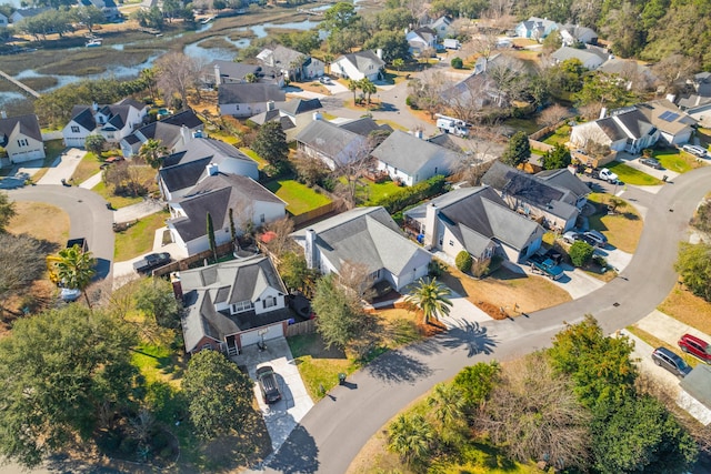 aerial view with a residential view