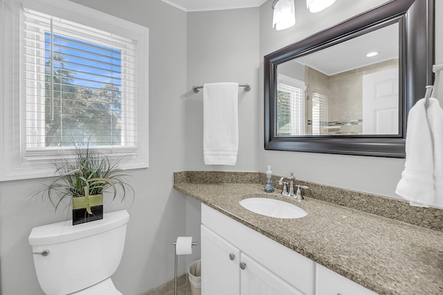 bathroom with toilet and vanity