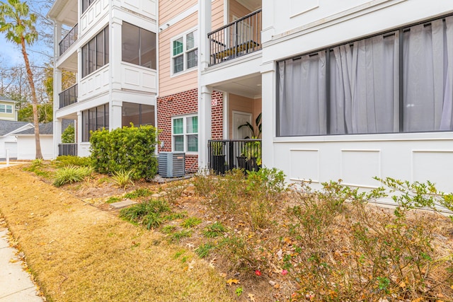 view of property exterior with central air condition unit