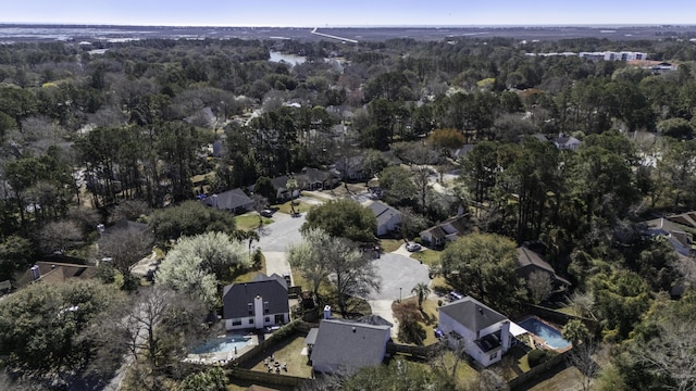 bird's eye view with a residential view and a view of trees