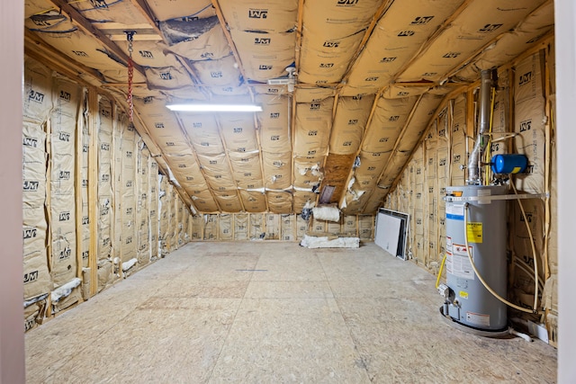 basement with water heater