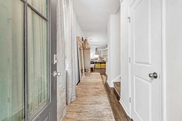 hall featuring hardwood / wood-style floors