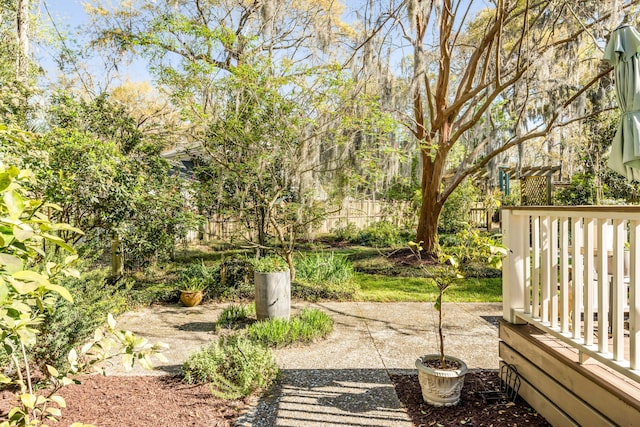 view of yard with fence