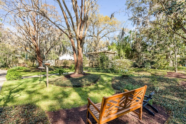 view of yard featuring fence