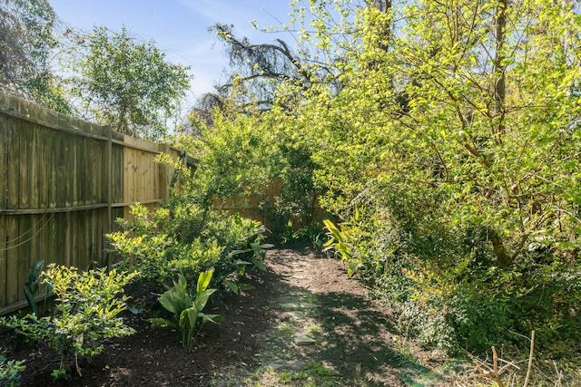 view of yard featuring fence