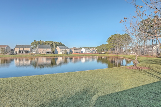 view of water feature with a residential view