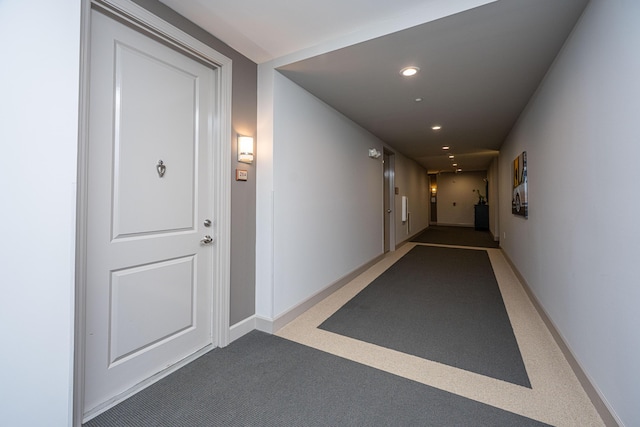 145 Pier View St Unit 214, Daniel Island, SC 29492 - hall featuring carpet floors, recessed lighting, and baseboards