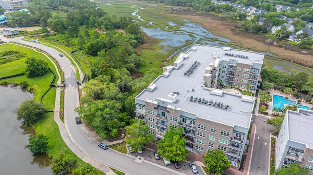 145 Pier View St Unit 214, Daniel Island, SC 29492 - drone / aerial view of a large body of water and apartment complex