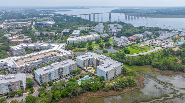 145 Pier View St Unit 214, Daniel Island, SC 29492 - view of urban area featuring a large body of water, a notable bridge, and apartment complex / building