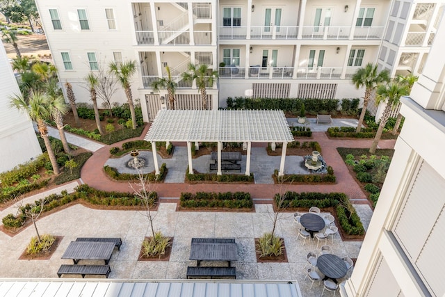 view of community with a pergola