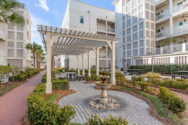 view of property's community featuring a pergola