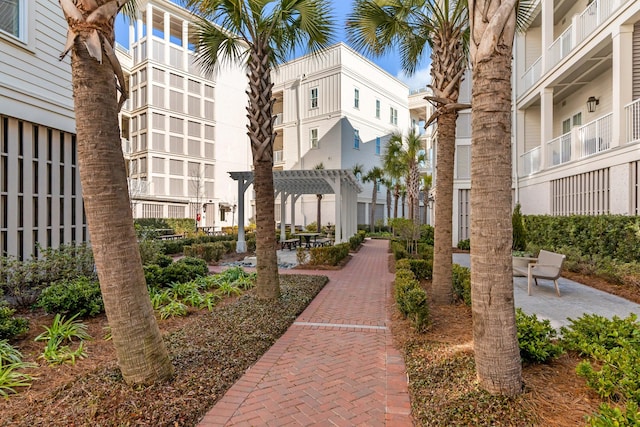 view of community with a pergola