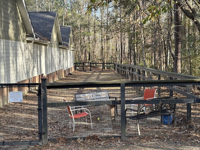 view of yard with a wooden deck