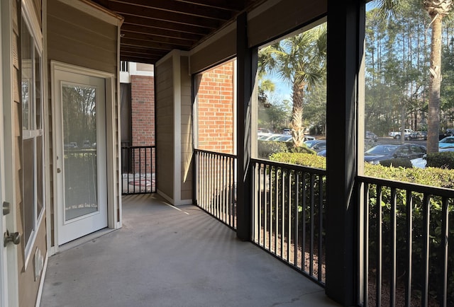 view of unfurnished sunroom